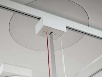 El sistema de grúas de techo se puede ajustar fácilmente para diferentes tamaños de pacientes.