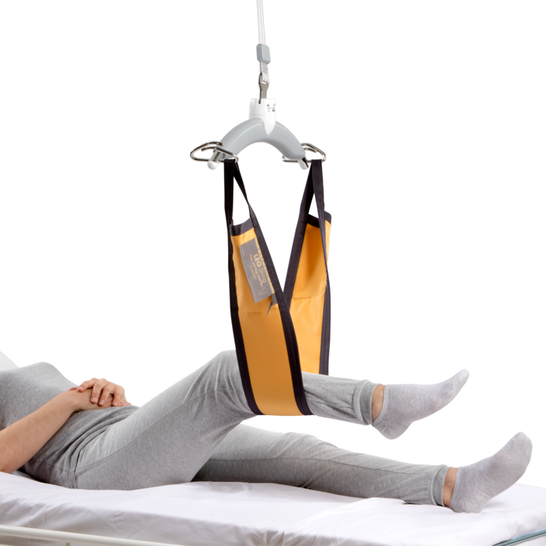 Leg sling for lifting and holding body extremities for wound care or ...