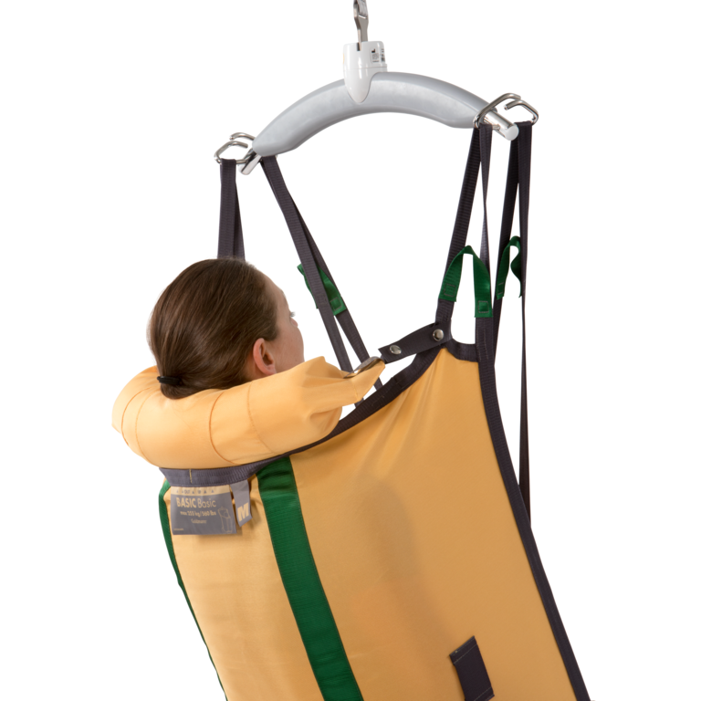 Neck support for holding and stabilising the user’s head during lifting ...