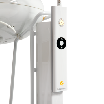 GH1 F tilmodule hangend aan een plafondrail, klaar voor patiënttransfer.